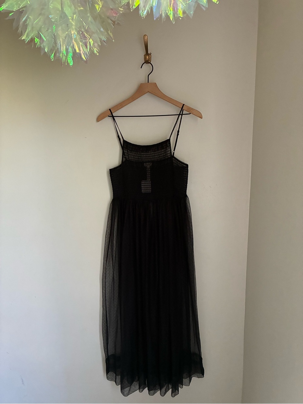 Free People Can’t Stop Won’t Stop Black Sheer Whimsigoth Slip Dress Size Small - Picture 2 of 8